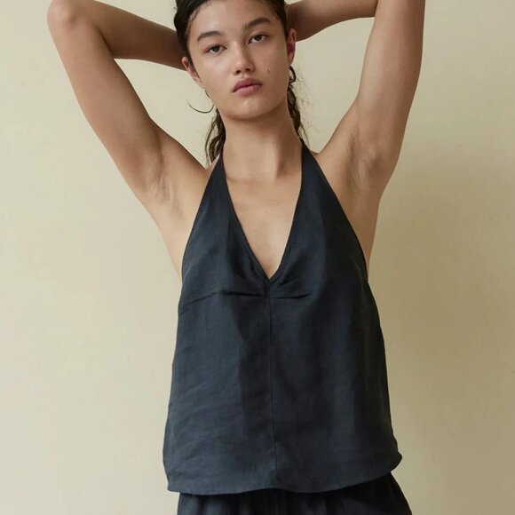 DEIJI STUDIOS Tops - DEIJI STUDIOS LINEN HALTER TOP